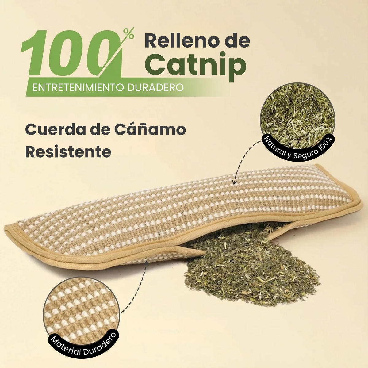 Almohada Rascadora con Catnip