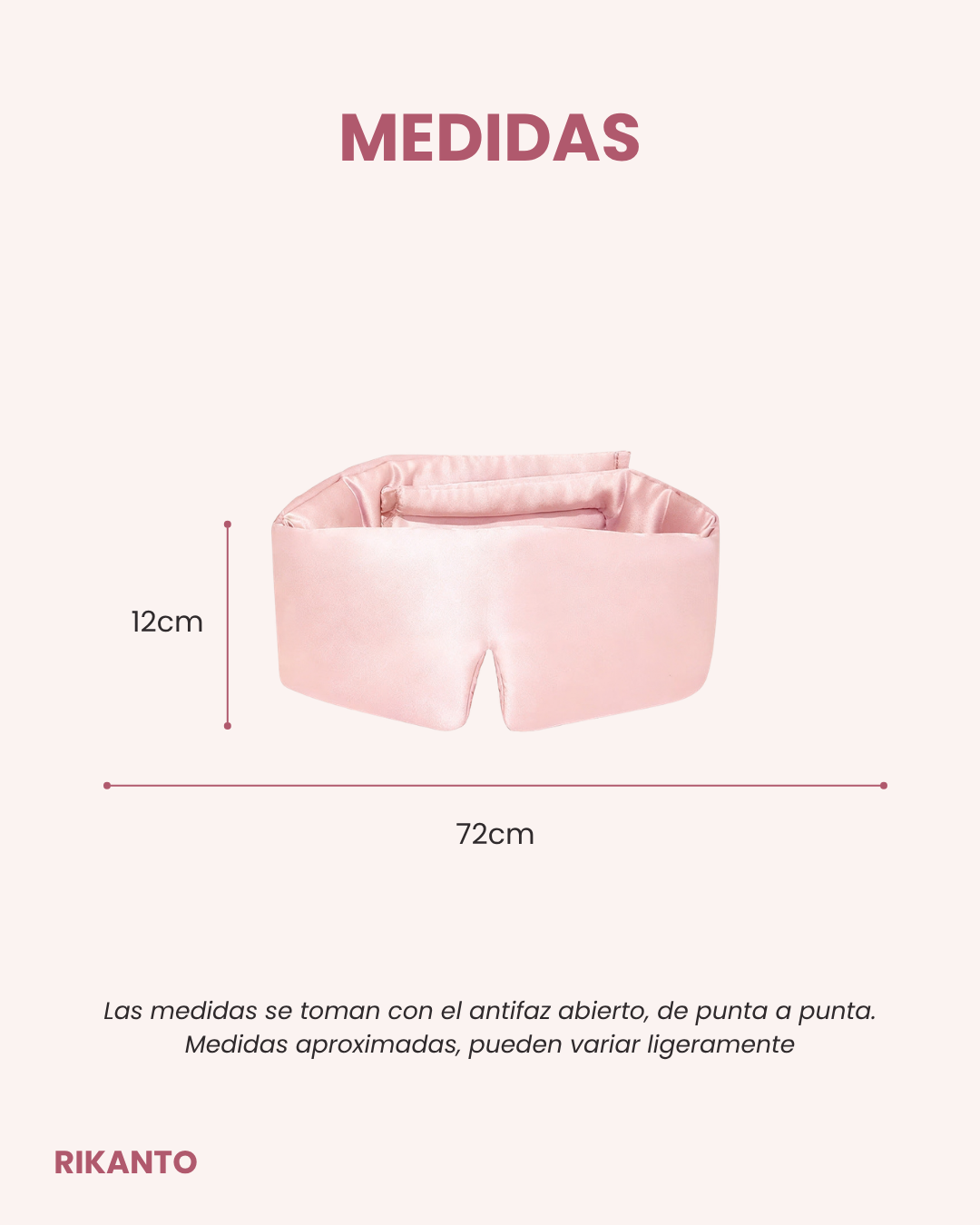 Medidas del antifaz de satén Beauty Sleep
