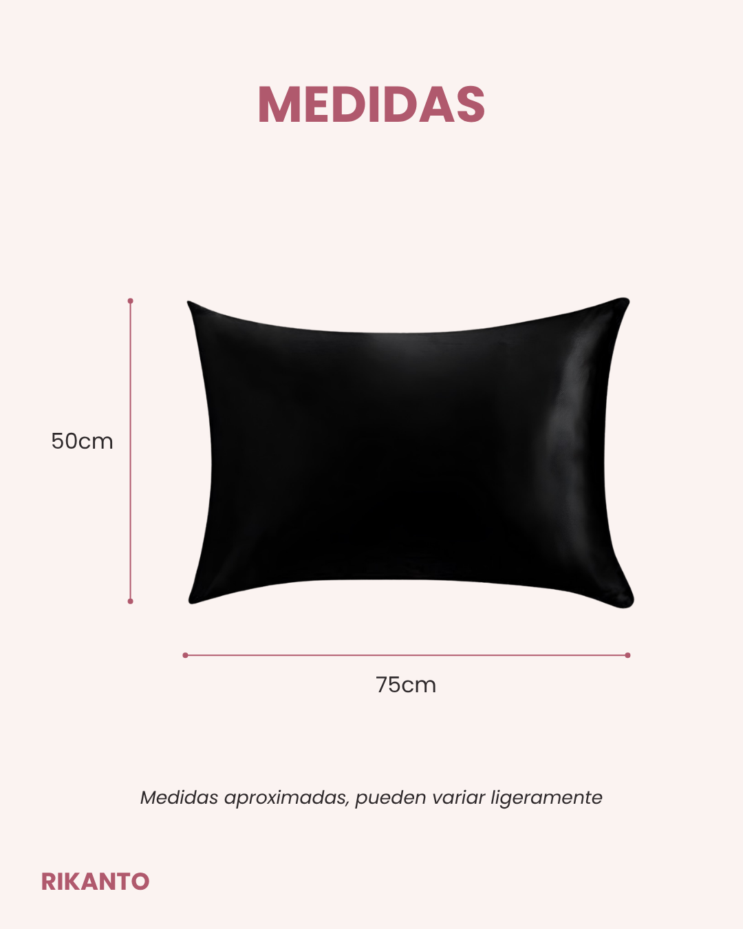 Medidas de la funda de almohada Beauty Sleep: 50 x 75 cm aproximadamente