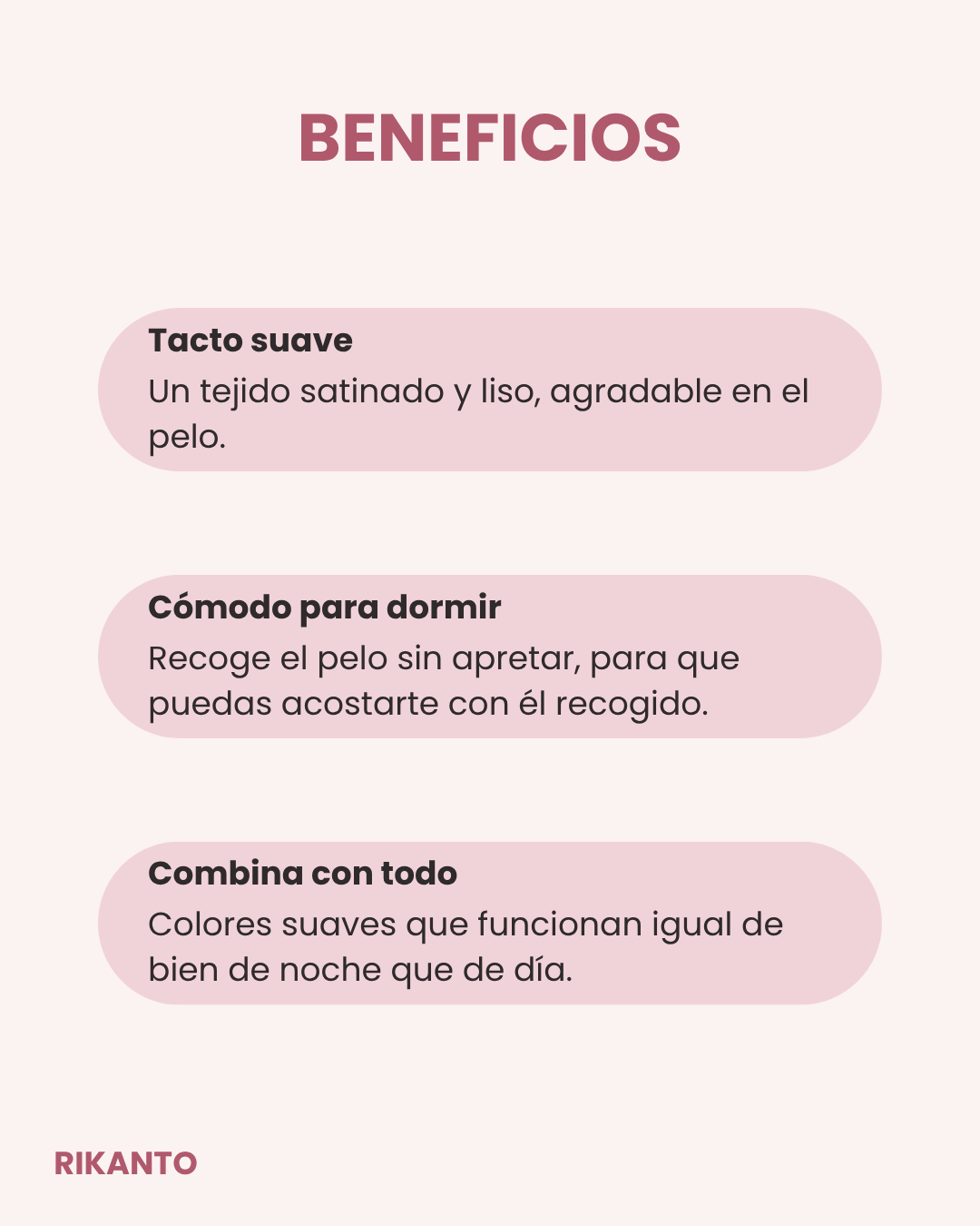 Beneficios del scrunchie de satén: tacto suave, cómodo para dormir y combina con todo